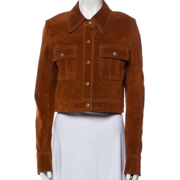 Acne Studios Suede Jacket - Camel/Rust/Brick - Size 36 - New w Tags